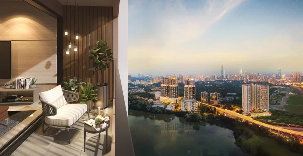 M Aspira balcony KL skyline